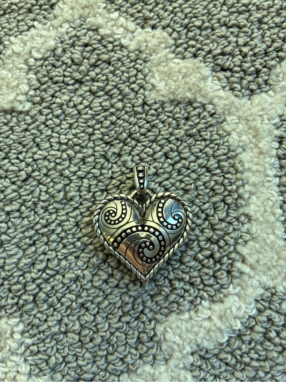 Brighton Silver-Tone Swirl Heart Pendant